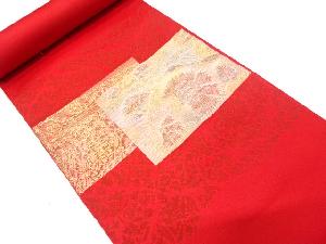 アンティーク　花更紗模様織出し名古屋帯地反物